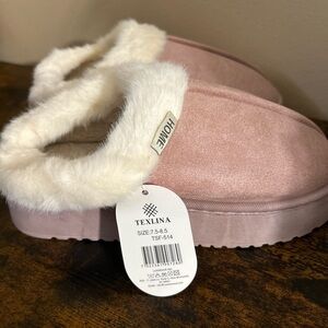 Texlina Pink Fur-Lined Slippers